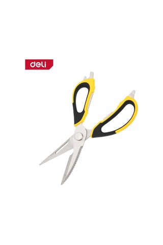 Delı Profesyonel Çok Fonksiyonlu Mutfak Makası 5x100mm Sarı / Gümüş Paslanmaz Çelik