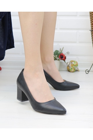 Nesilshoes Nesil Shoes Bln 410 Siyah Günlük Topuklu Kadın Ayakkabı