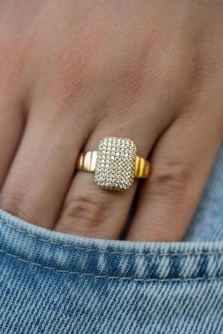 Çgk Kuyumculuk Taşlı Baget Tarzı Altın Yüzük Gold