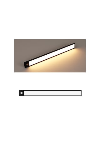 Sones Akıllı Otomatik İnsan Vücudu İndüksiyon Kablosuz Led Lamba 40cm Siyah + Sıcak Işık