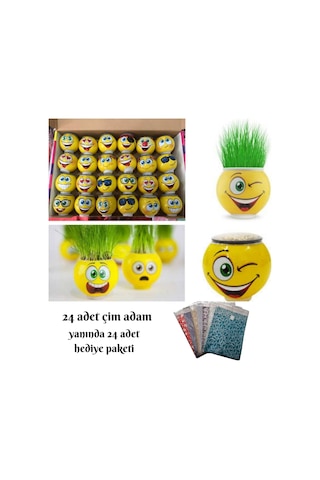 Çim Adam 24 Adet Doğum Günü Hediyelik Okul Öncesi Kreş Aktivite E