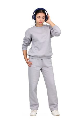 Erdem Kıds Unisex Kız-erkek Çocuk 3 İplik Şardonlu Pamuklu Basic Bisiklet Yaka Okul Eşofman Takımı Gri Gri