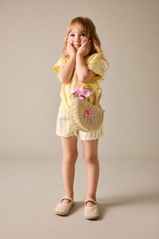 Defacto Gabardin Şort Kız Bebek H6572a526hsyl273 Sarı-yl273