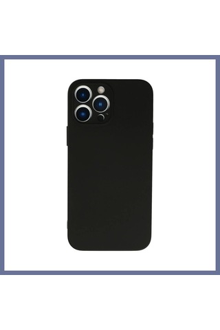 Dilaratrendhouse İphone 13 Pro Max Kılıf Nano İçi Kadife Silikon - Siyah Dlra