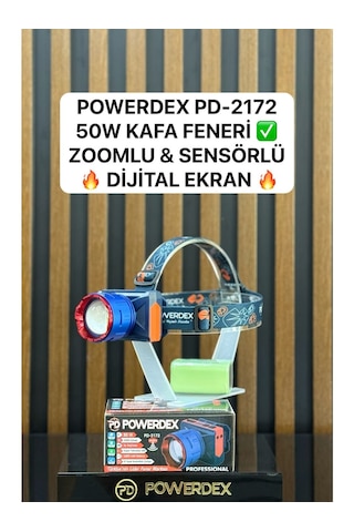 Powerdex Kafa Lambası 50w Dijital Göstergeli 3000 Lümen Sensörlü