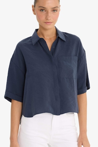 Defacto Loose Fit Modal Kısa Kollu Gömlek F9331ax25aunv256 Lacivert