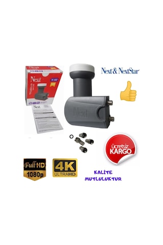 Next 2'li İki Çıkışlı Lnb 4k Full Hd+ 4 Adet Contalı Konnektör