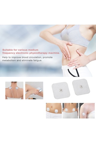 Maiyame 3.5mm Arayüzlü 4x4cm Dikişli Elektrot Yastıkları - 10 Adet, Medikal Fizyoterapi Cihazları İçin, Kan Akışını Artırır, Yenilenebilir Çok Renkli