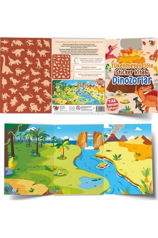 Tükenmeyen Jöle Sticker Kitabı Dinozorlar