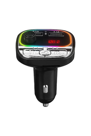 Hytech HY-XCB40 Çift USB 5V 3.1A Rainbow Işıklı Led Ekran TF Kartlı V5.0 Bluetooth Fm Transmitter