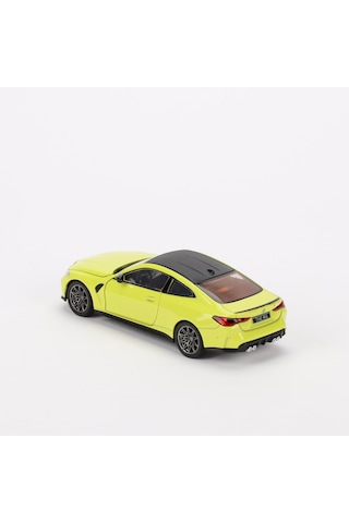 1:24 Ölçek Bmw M4 Sesli Işıklı Kapısı Kaputu Açılan Stantlı Model Araç Sarı