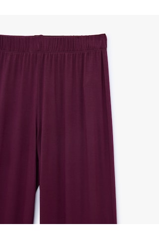 Koton Beli Lastikli Bol Paça Viskon Pijama Altı Bordo 7wlk40078mk