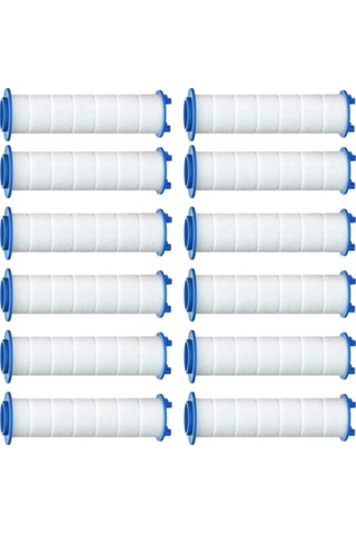 Geekyou 12 Adet Yüksek Akışlı Plastik Duş Filtresi Seti Beyaz, 8 Cm Uzunluk Diğer