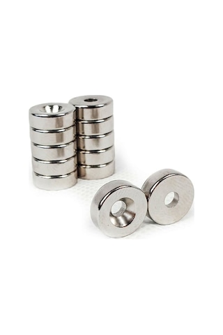 Havşalı 12X8-4X5Mm Havşa Delik Neodyum Miknatis, Adet Seçmeli 10 Adet