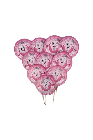 20 Adet Ilk Dişim Diş Buğdayım Kız Konseptli Pembe Sunum Kürdanı