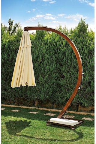 Ahşap Bahçe Ve Balkon Şemsiyesi Ø300 Cm Naturel Çam