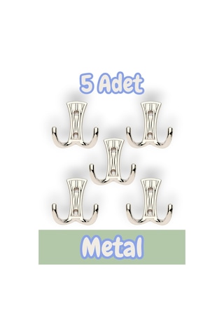 Troy Portmanto Vestiyer Duvar Dolap Elbise Askısı Krom Metal Mobilya Kapı Askılığı Askılık 5 Adet Krom