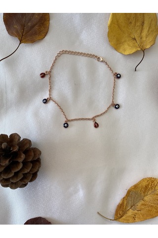 Nazar Boncuklu Halhal Roz Renk Çok Renkli