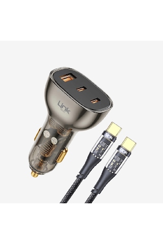 C508 Şeffaf 80w Çift Pd 30+20w & Qc 30w Süper Hızlı Type-c Type Siyah