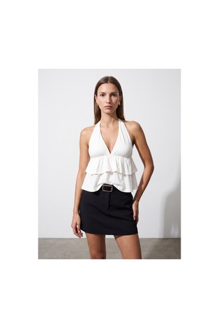 Dilvin 33017 Lyocell Halter Top-ekru-16460