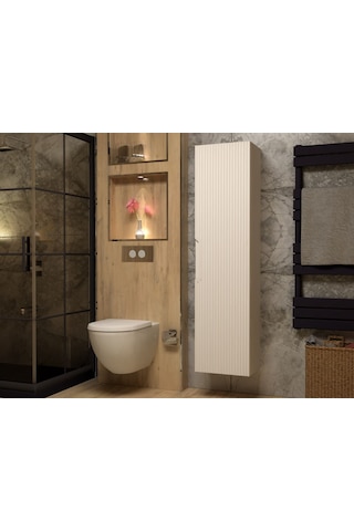 Boy Dolap Membran Kapaklı Kendinden Kulplu 40 Cm Beyaz