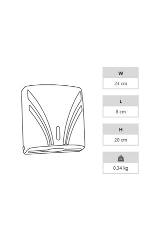 A Form Zha-2 Z Katlama Attan Çekme Kağıt Havlu Dispenseri Havluluk - Beyaz - 23 Cm. - 1 Adet Beyaz