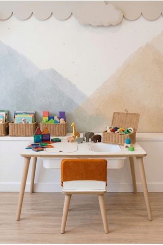 Montessori Çocuk Masası - Oyun Masası - Aktivite Masası - Çalışma Masası - Etkinlik Masası Beyaz