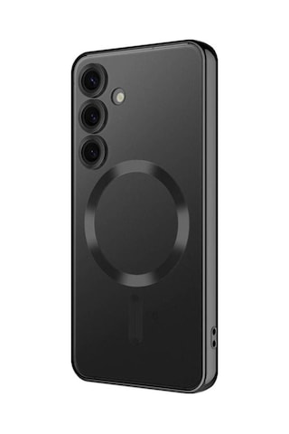 Galaxy S24 Kılıf Kamera Korumalı M-safe Wireless Şarj Özellikli Zore Demre Kapak Siyah