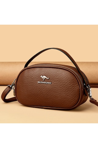 Şık Yuvarlak Küçük Çanta Kadın Yeni Omuz Çantası Düz Renk Eğlence Büyük Kapasiteli Cep Telefonu Çantası Kadın Çantaları Kırmızı Ana Resim Rengi Diğer