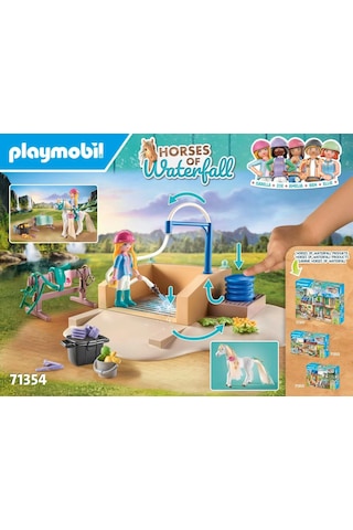 Playmobil Horses Of Waterfall 71354 Isabella & Lioness Yıkama Alanlı, Kapsamlı At Bakımı, Geniş Bini