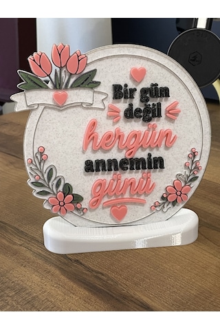 3d Baskı "anneler Günü" Özel Tasarım Masa Dekoru Türkçe - 100 Mm