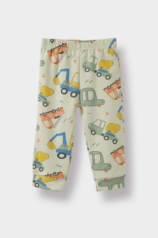 Defacto Erkek Bebek Pijama Takımı Araç Baskılı Uzun Kollu Üst Uzun Alt F0546a525augn1181 Yeşil