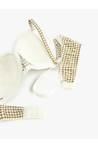 Koton Rahat Kalıp Desteksiz Balenli Dantel Detaylı Kareli Sütyen Yeşil Ekose 6wlk10154mk Yeşil Ekoseli