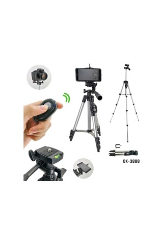 Teknosepetim Telefon Ve Fotoğraf Makinesi Uyumlu Uzaktan Kumandalı Tripod Dk 3888