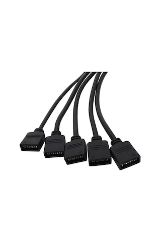 Alfais 4377 RGB Şerit 4 Pin LED Çoklayıcı Splitter Tek Kumanda 5 Çıkış