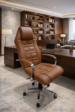 Noyan Yönetici Ofis Koltuğu Lüks Büro Koltuğu Ergonomik Yatar Mekanizmalı Deri Kahverengi