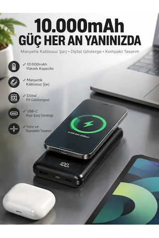 10.000 Mah Powerbank 4 Portlu Hızlı Şarj Dijital Göstergeli Diğer 30418100