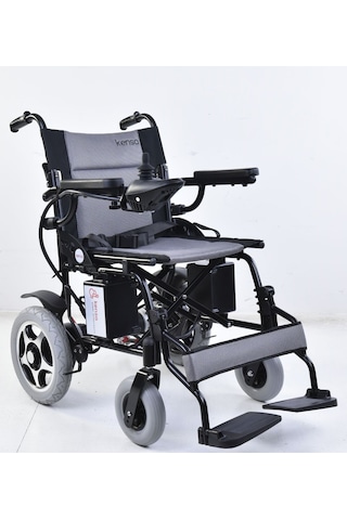 K-100 Tek Hareketle Katlanabilen Elektromanyetik Frenli Akülü Tekerlekli Sandalye 250w 10km Menzil