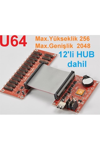 Hd-u64 Led Panel Kontrol Kartı Beyaz - Kırmızı