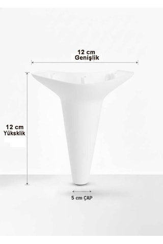 Aspen 12 Cm Beyaz 8'li Set Koltuk Baza Dolap Tv Ünitesi Yatak Odası Konsol Ayağı Beyaz