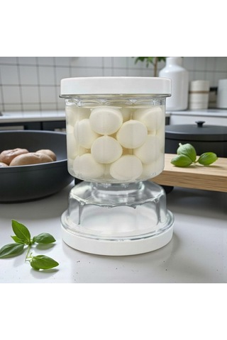 Technow Vps-023 Sulu Peynir Zeytin Ve Turşu Saklama Kabı 500 Ml Beyaz
