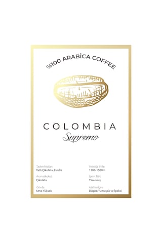 Tawny Coffee Colombia Supremo Filtre Kahve French Press İçin Öğütülmüş 250 G