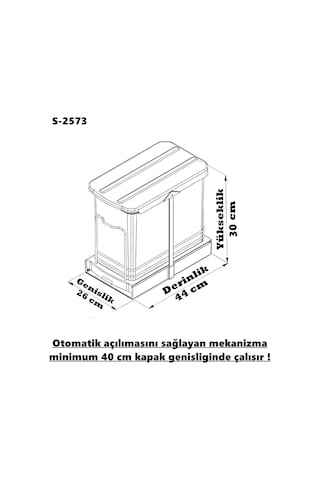 Starax 16 Lt 2573 Antrasit Teleskopik Raylı Çöp Kovası-S2573A Antrasit