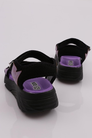 Dgn 0148 Kadin Sandalet 0148-2265-R1619 Lila - Siyah