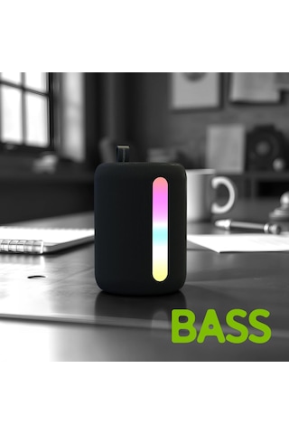 Polosmart Fs110 Işıklı Taşınabilir Kablosuz Bluetooth Speaker Hoparlör 1200 Mah Siyah