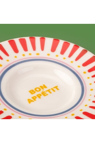 Evidea Kitchen Bon Appetit Çay Tabağı - Renkli - 13 Cm Renkli Çok Renkli