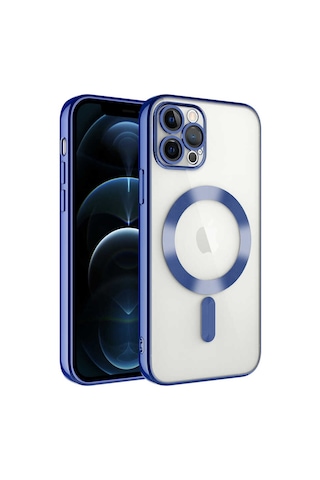Apple Uyumlu iPhone 13 Pro Uyumlu Kamera Korumalı Magsafe Wireless Şarj Özellikli Tchs Demre Kılıf-sierra M Sierra Mavi -