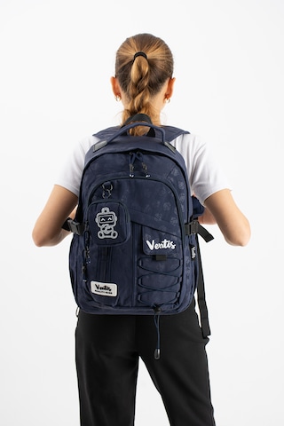 Ventis Qualty Okul Çantası Su Geçirmez Klinkır Kumaş Unisex Sırt Çantası Model 9b Lacivert