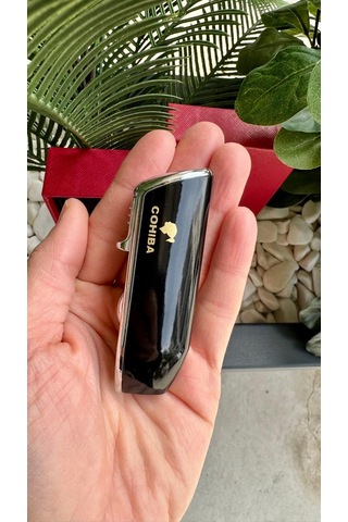 Cohiba 3 Torch Pürmüz Siyah Yan Ağız Puro Çakmağı Delicili