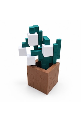 Piksel İnci Çiçeği Biblo - 3d Baskı, Minecraft Esintili Beyaz
